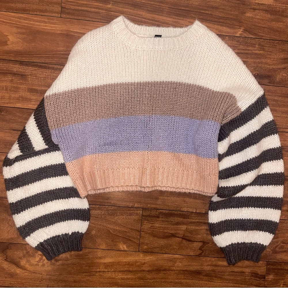 Forever 21 striped cropped sweater